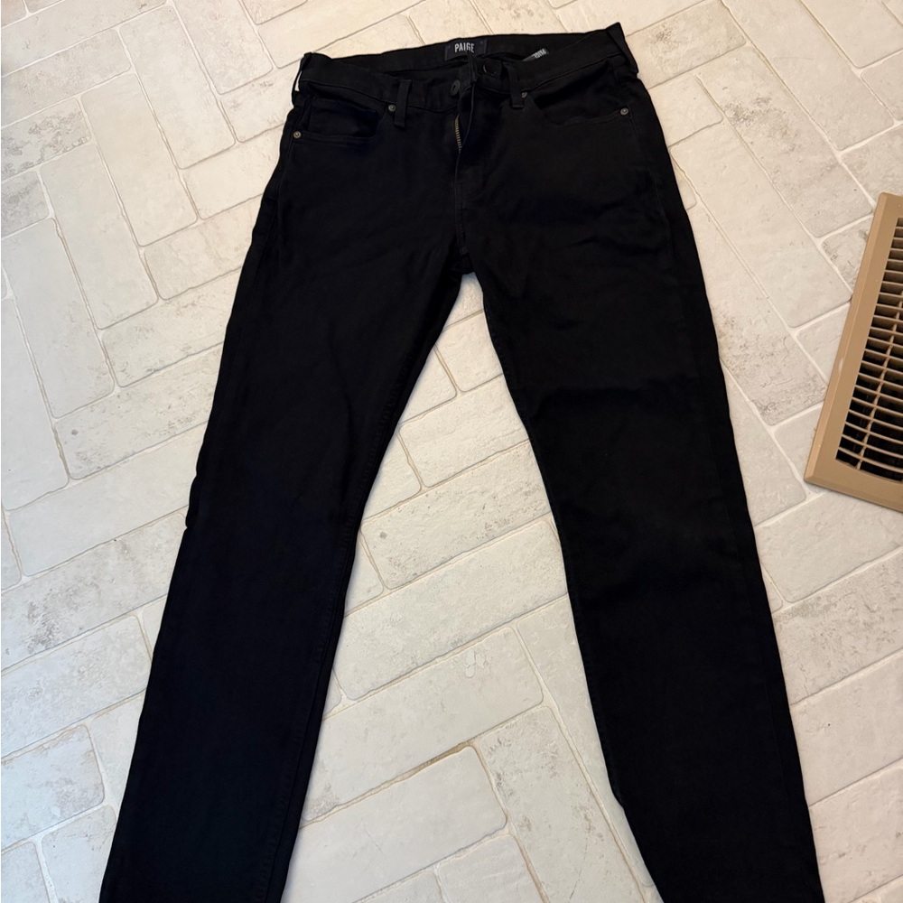 PAIGE Black Slim Straight Jeans